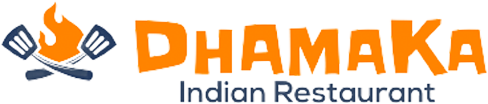 Het logo van Dhamaka Indian Restaurant in Arnhem.